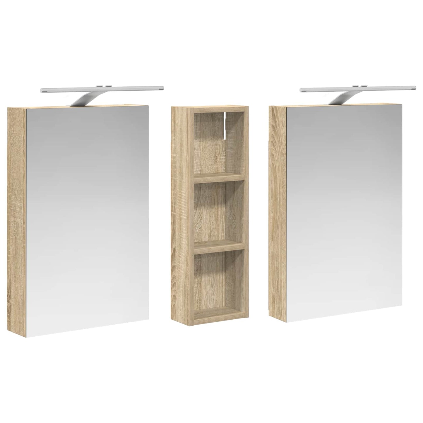 vidaXL Bathroom Cabinet Set 3 pcs 100 x 10.5 x 60.5 cm Engineered wood