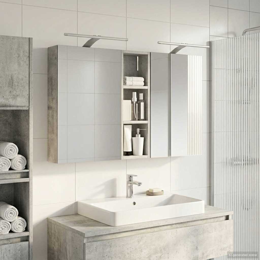 vidaXL Bathroom Cabinet Set 3 pcs 100 x 10.5 x 60.5 cm Engineered wood