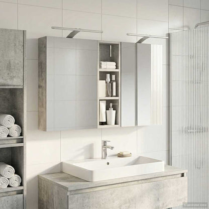 vidaXL Bathroom Cabinet Set 3 pcs 100 x 10.5 x 60.5 cm Engineered wood