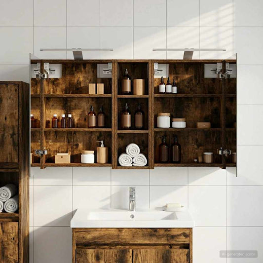 vidaXL Bathroom Cabinet Set 3 pcs 100 x 10.5 x 60.5 cm Engineered wood