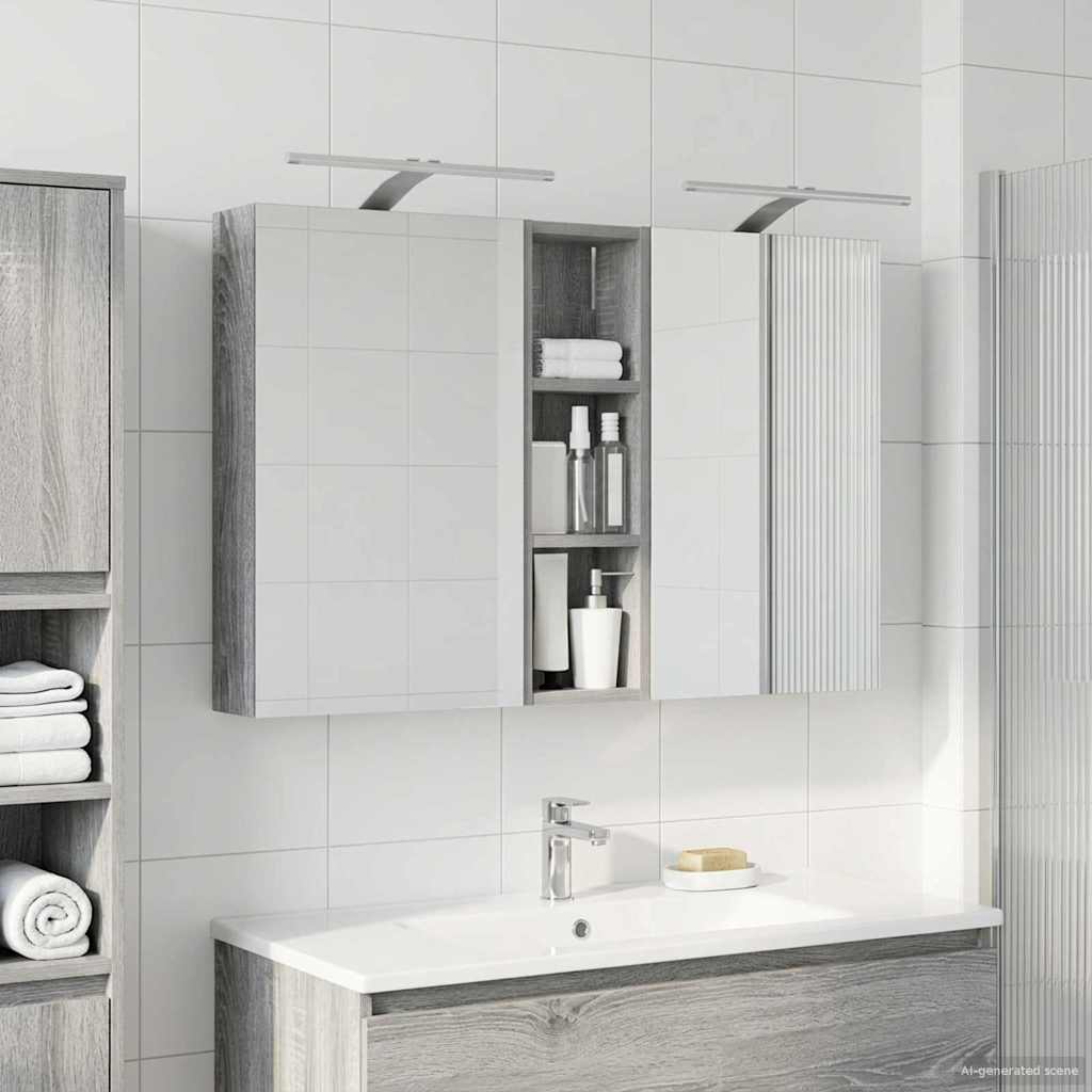 vidaXL Bathroom Cabinet Set 3 pcs 100 x 10.5 x 60.5 cm Engineered wood