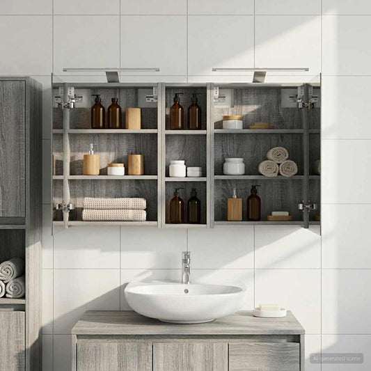 vidaXL Bathroom Cabinet Set 3 pcs 100 x 10.5 x 60.5 cm Engineered wood