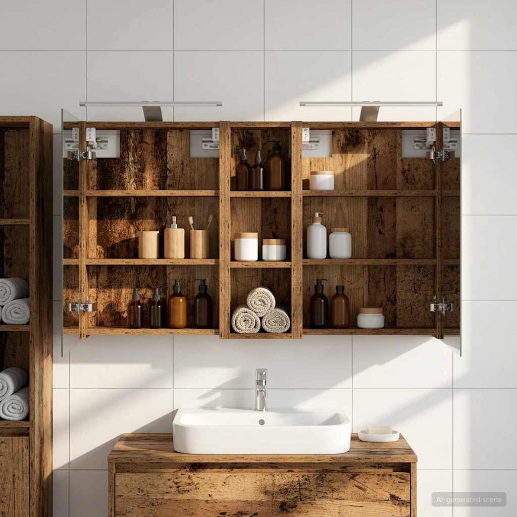 vidaXL Bathroom Cabinet Set 3 pcs 100 x 10.5 x 60.5 cm Engineered wood