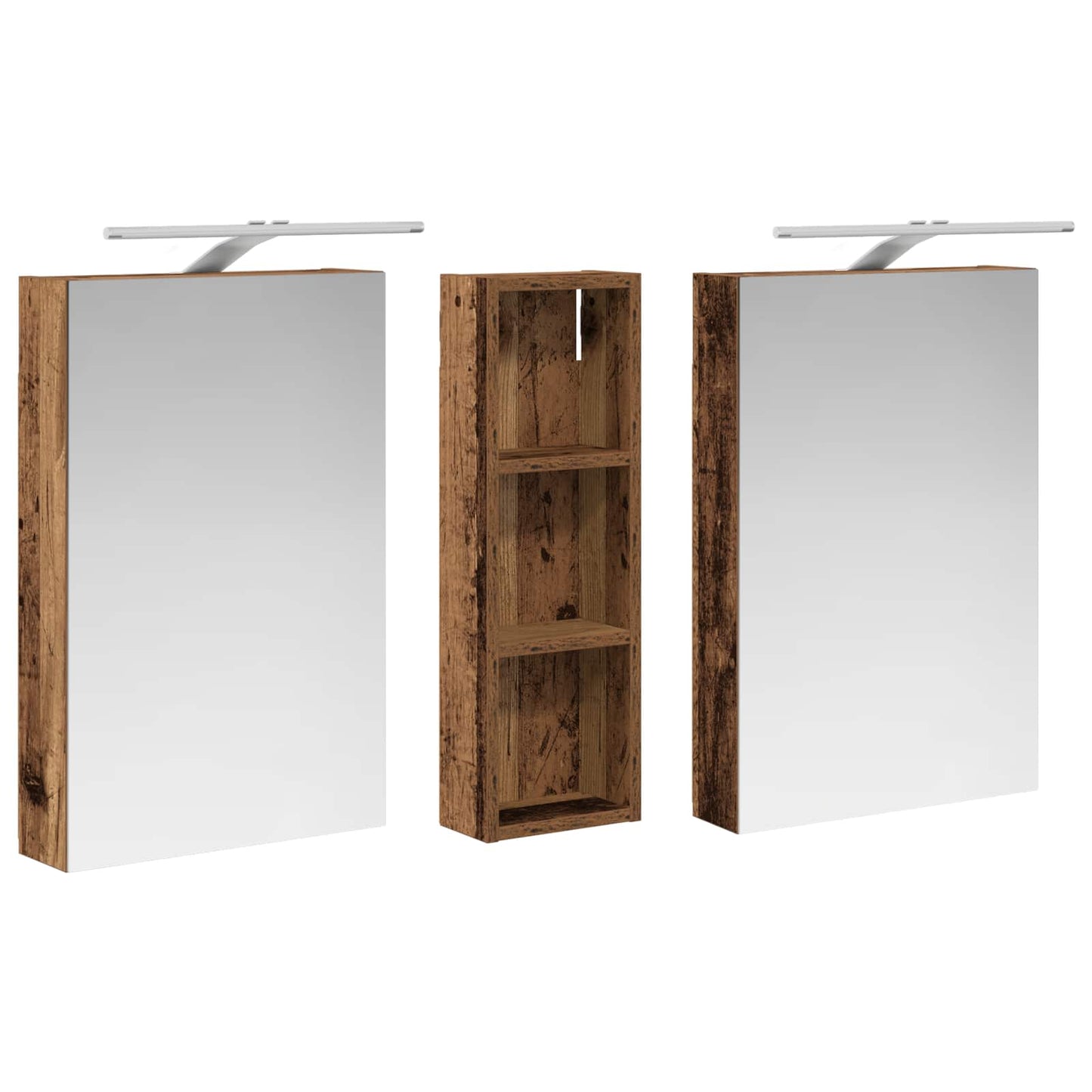 vidaXL Bathroom Cabinet Set 3 pcs 100 x 10.5 x 60.5 cm Engineered wood