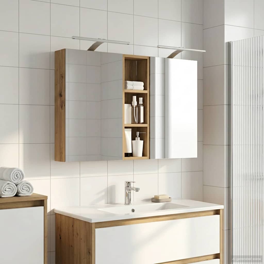 vidaXL Bathroom Cabinet Set 3 pcs 100 x 10.5 x 60.5 cm Engineered wood