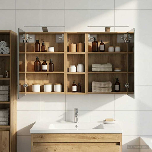 vidaXL Bathroom Cabinet Set 3 pcs 100 x 10.5 x 60.5 cm Engineered wood