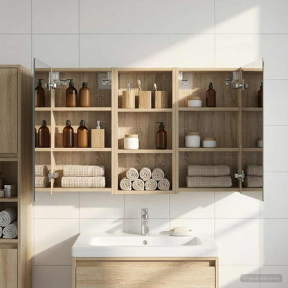 vidaXL Bathroom Cabinet Set 3 pcs 110 x 10.5 x 60.5 cm Engineered wood
