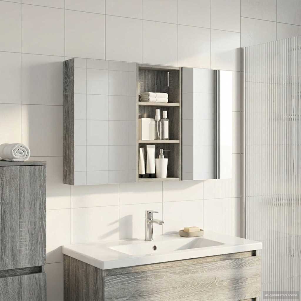 vidaXL Bathroom Cabinet Set 3 pcs 110 x 10.5 x 60.5 cm Engineered wood