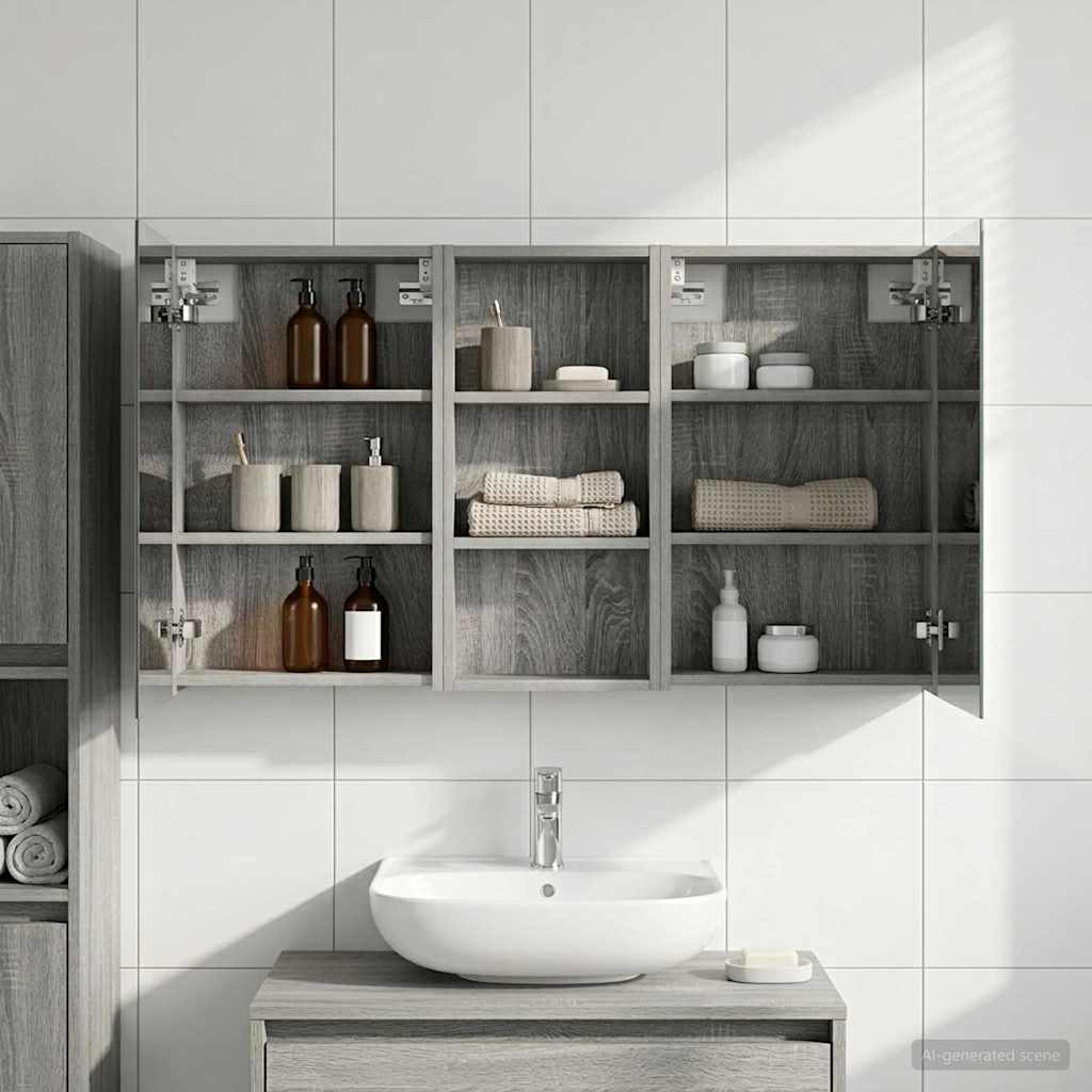 vidaXL Bathroom Cabinet Set 3 pcs 110 x 10.5 x 60.5 cm Engineered wood