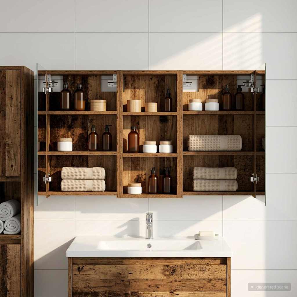 vidaXL Bathroom Cabinet Set 3 pcs 110 x 10.5 x 60.5 cm Engineered wood