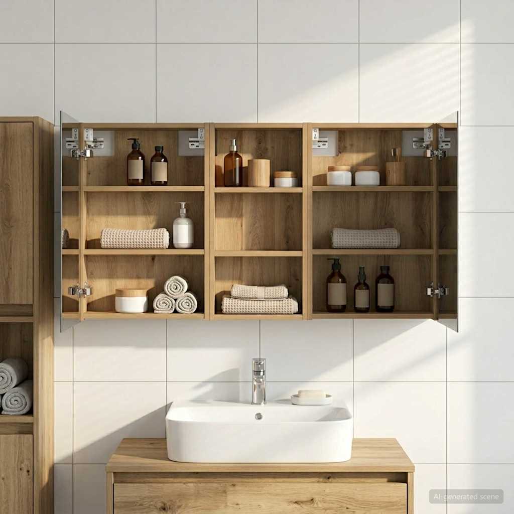 vidaXL Bathroom Cabinet Set 3 pcs 110 x 10.5 x 60.5 cm Engineered wood