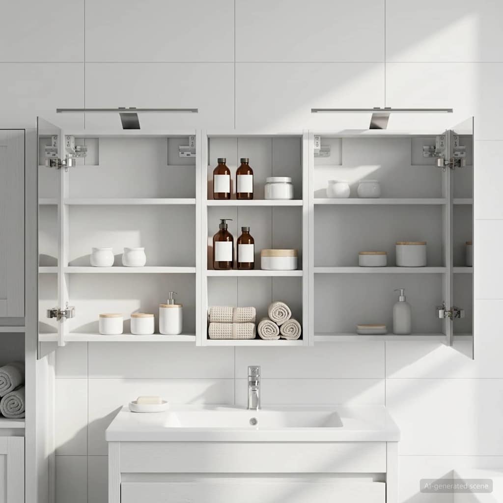vidaXL Bathroom Cabinet Set 3 pcs 110 x 10.5 x 60.5 cm Engineered wood