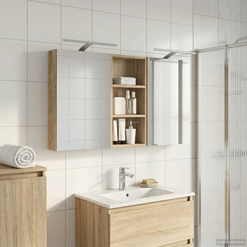 vidaXL Bathroom Cabinet Set 3 pcs 110 x 10.5 x 60.5 cm Engineered wood