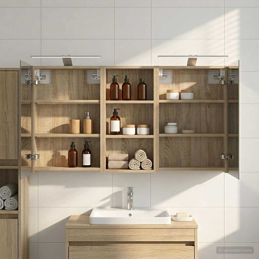 vidaXL Bathroom Cabinet Set 3 pcs 110 x 10.5 x 60.5 cm Engineered wood