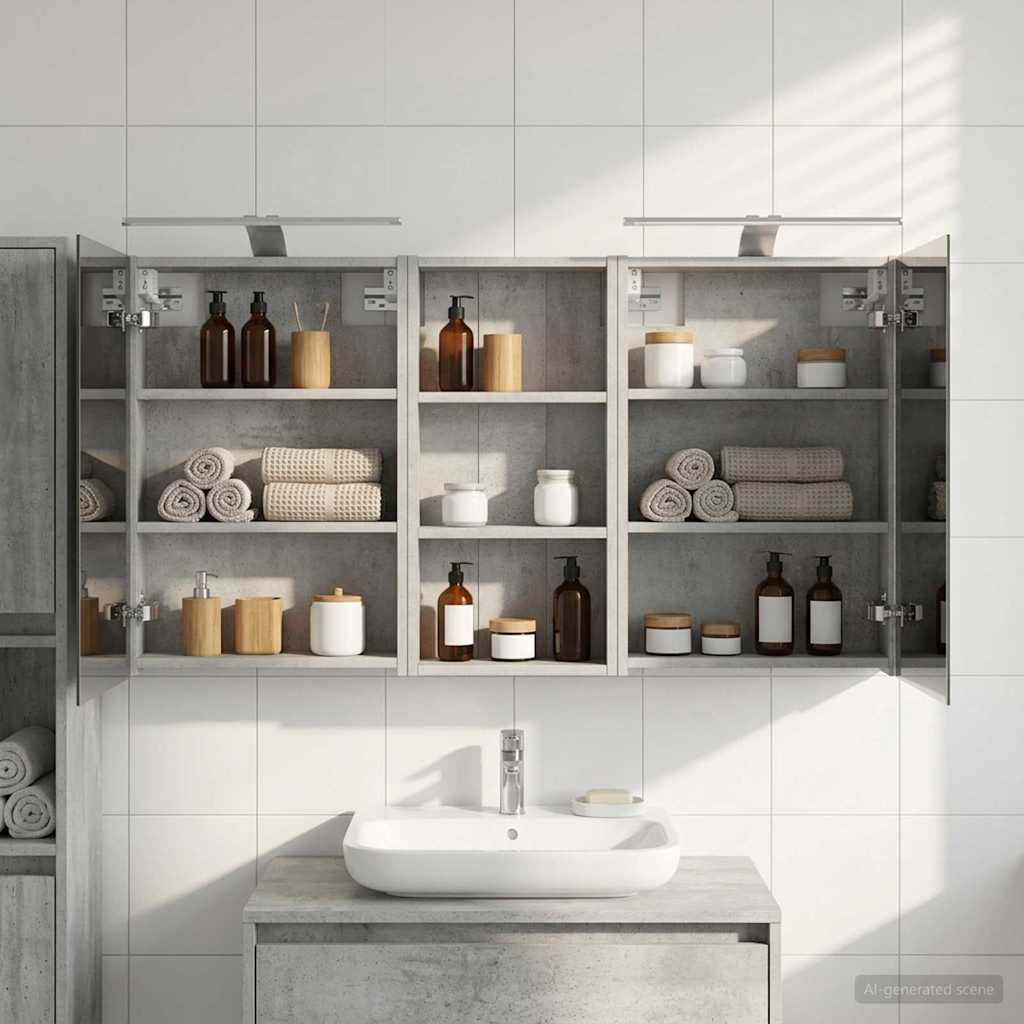 vidaXL Bathroom Cabinet Set 3 pcs 110 x 10.5 x 60.5 cm Engineered wood