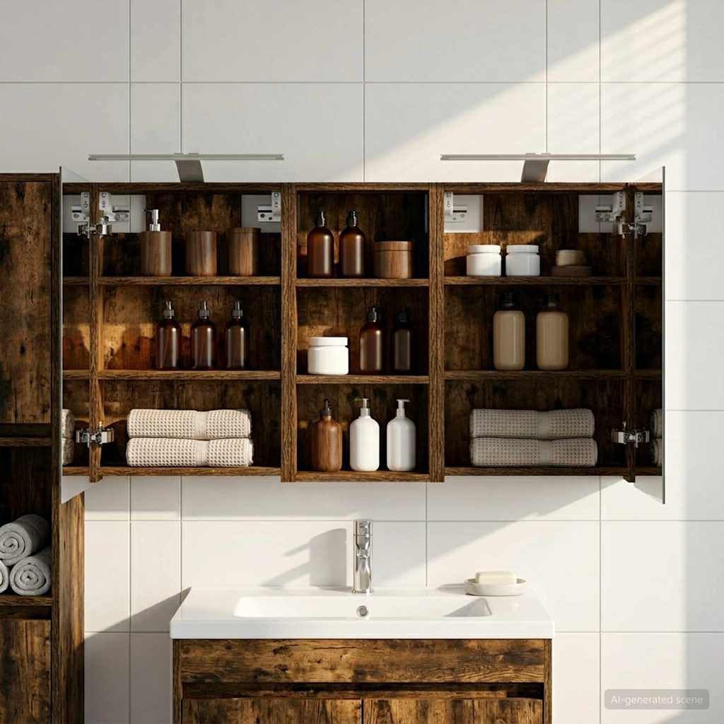 vidaXL Bathroom Cabinet Set 3 pcs 110 x 10.5 x 60.5 cm Engineered wood