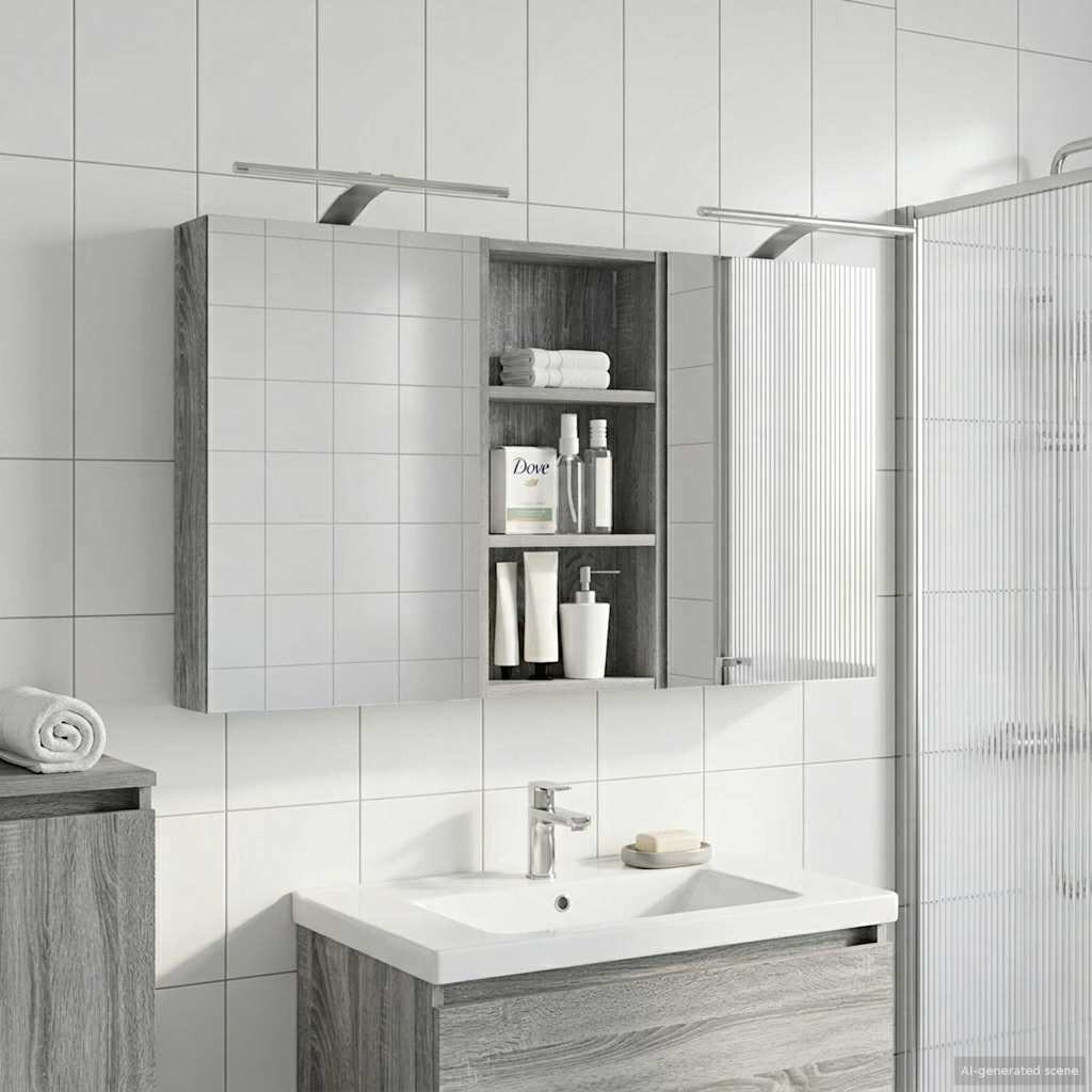 vidaXL Bathroom Cabinet Set 3 pcs 110 x 10.5 x 60.5 cm Engineered wood