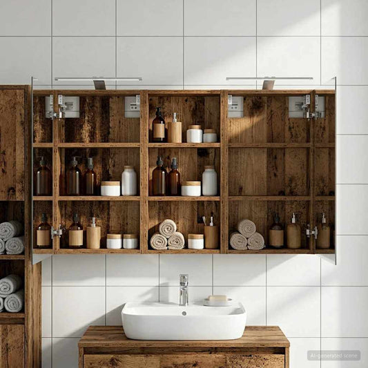 vidaXL Bathroom Cabinet Set 3 pcs 110 x 10.5 x 60.5 cm Engineered wood