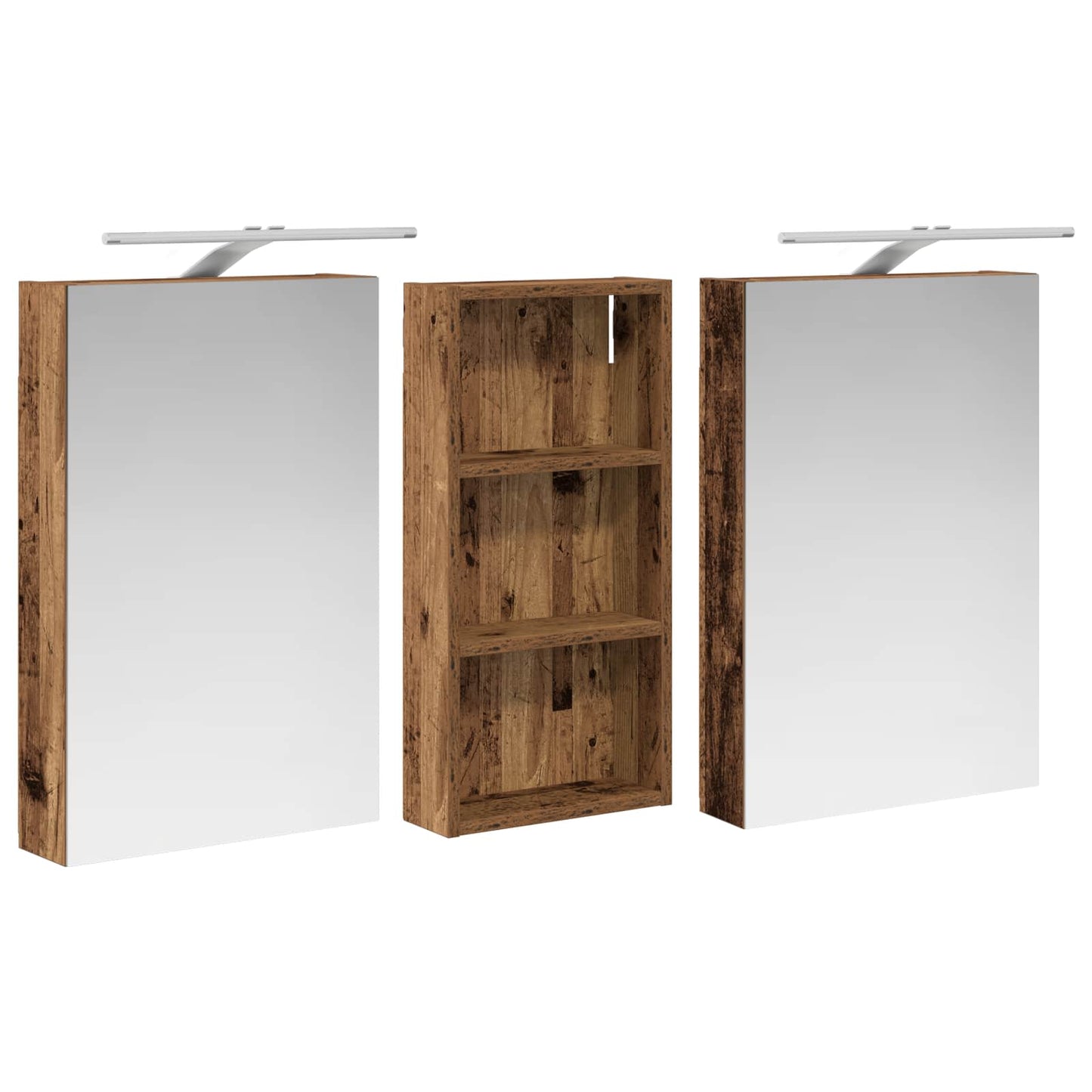 vidaXL Bathroom Cabinet Set 3 pcs 110 x 10.5 x 60.5 cm Engineered wood