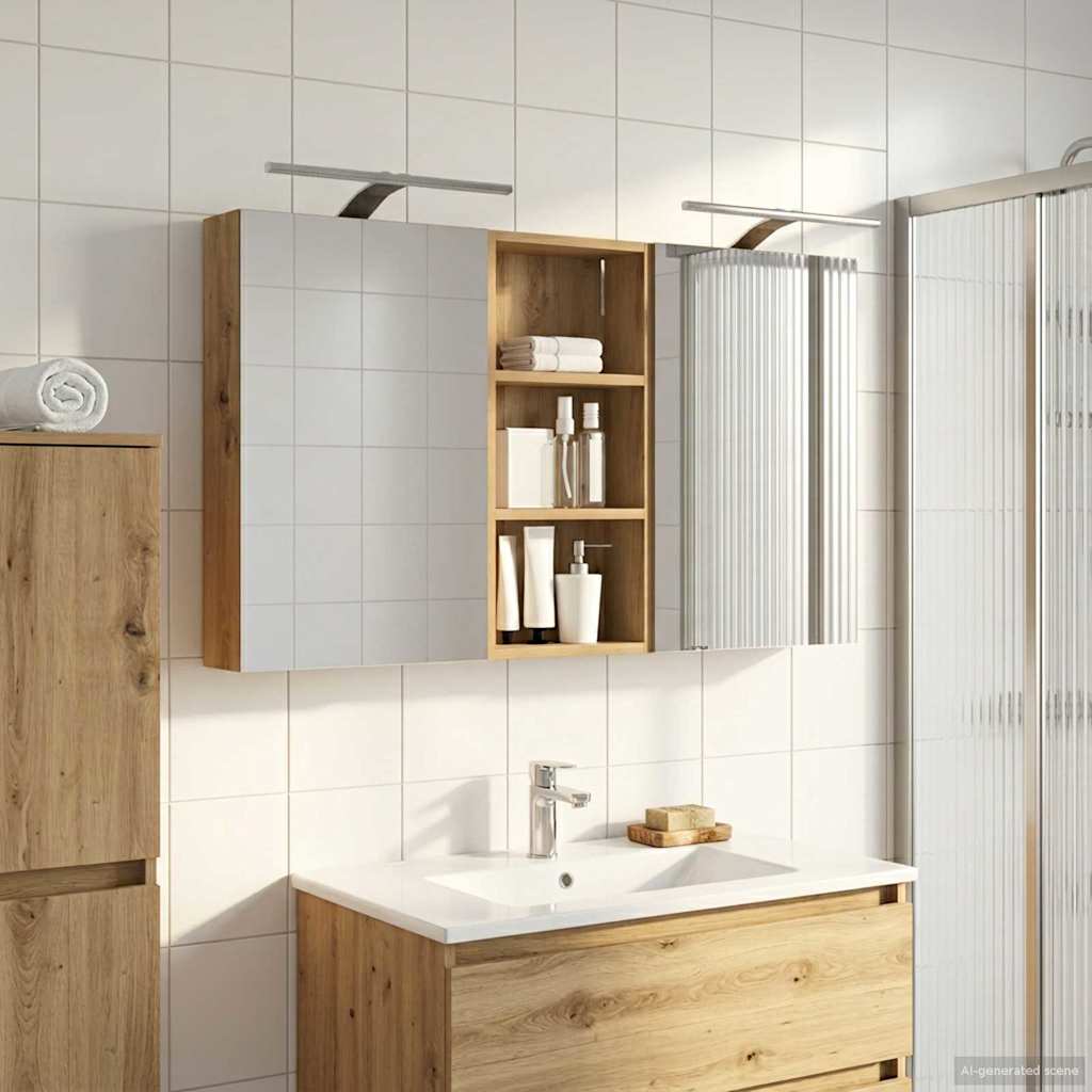 vidaXL Bathroom Cabinet Set 3 pcs 110 x 10.5 x 60.5 cm Engineered wood