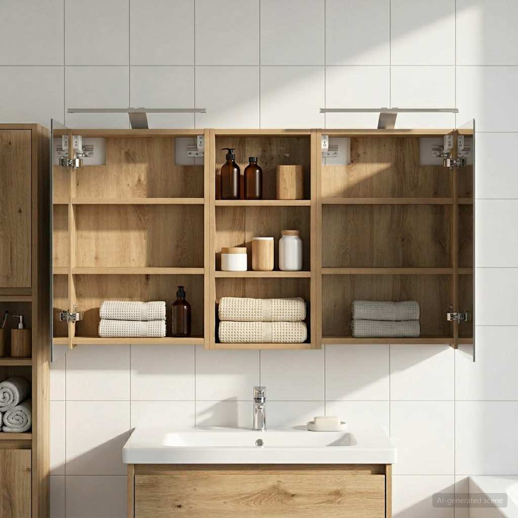 vidaXL Bathroom Cabinet Set 3 pcs 110 x 10.5 x 60.5 cm Engineered wood