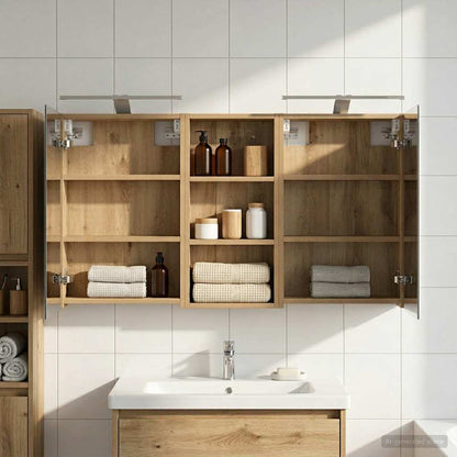 vidaXL Bathroom Cabinet Set 3 pcs 110 x 10.5 x 60.5 cm Engineered wood
