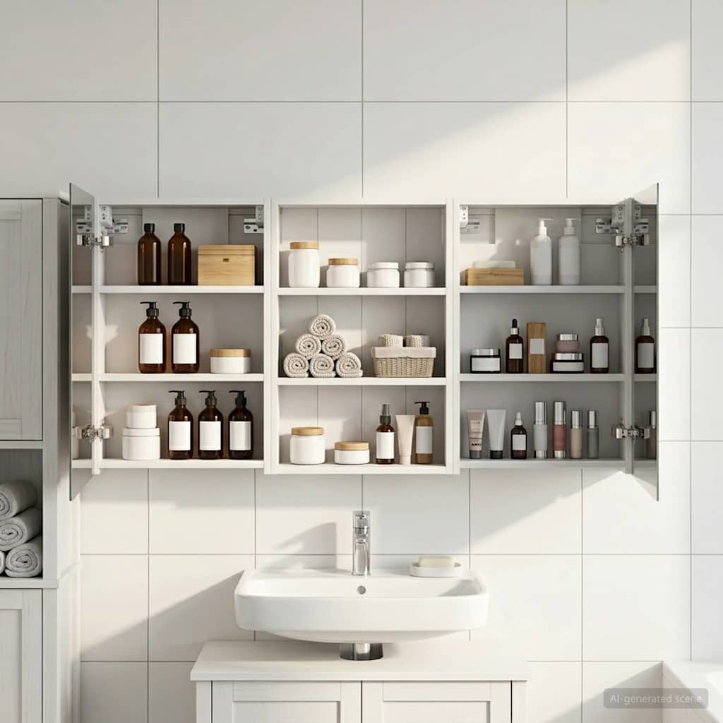 vidaXL Bathroom Cabinet Set 3 pcs 120 x 10.5 x 60.5 cm Engineered wood