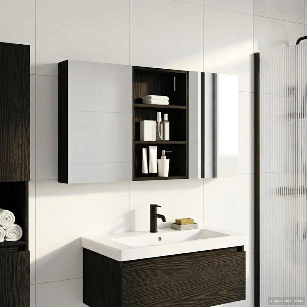vidaXL Bathroom Cabinet Set 3 pcs 120 x 10.5 x 60.5 cm Engineered wood