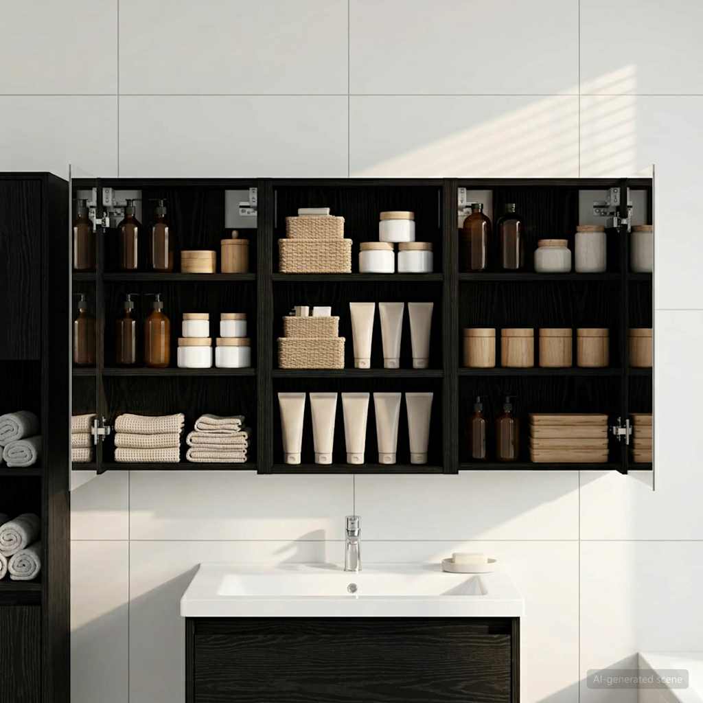 vidaXL Bathroom Cabinet Set 3 pcs 120 x 10.5 x 60.5 cm Engineered wood
