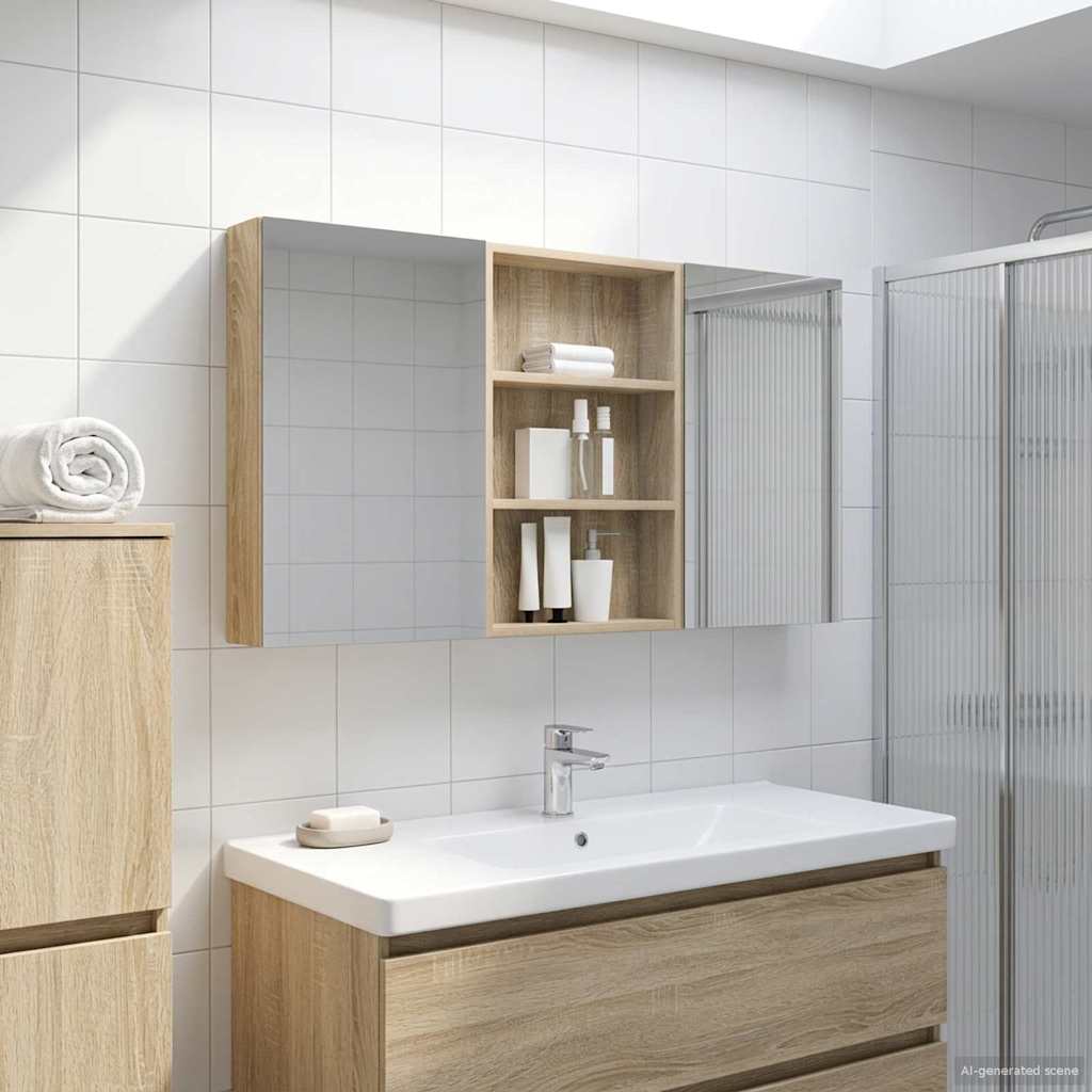vidaXL Bathroom Cabinet Set 3 pcs 120 x 10.5 x 60.5 cm Engineered wood