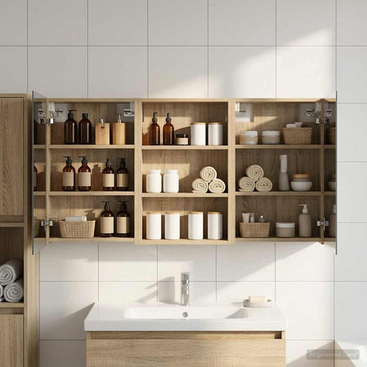 vidaXL Bathroom Cabinet Set 3 pcs 120 x 10.5 x 60.5 cm Engineered wood