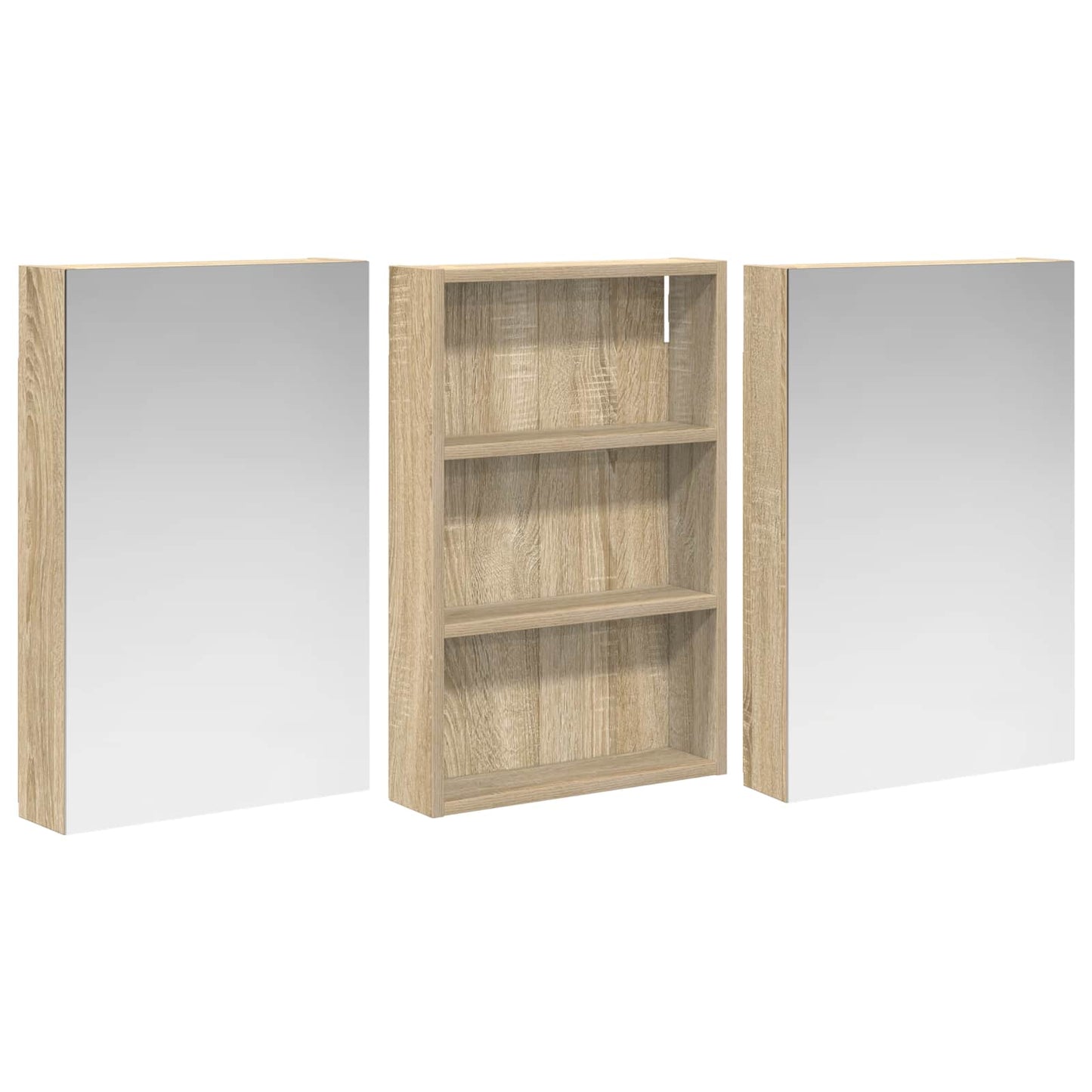 vidaXL Bathroom Cabinet Set 3 pcs 120 x 10.5 x 60.5 cm Engineered wood