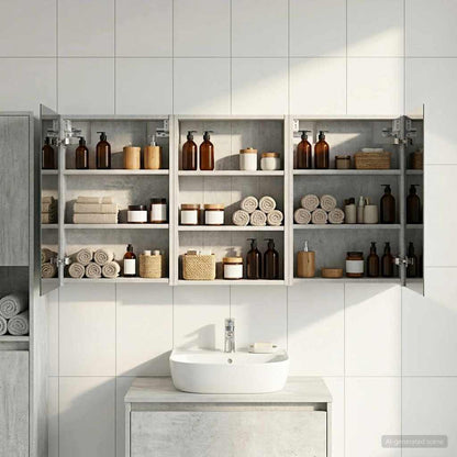 vidaXL Bathroom Cabinet Set 3 pcs 120 x 10.5 x 60.5 cm Engineered wood