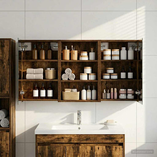 vidaXL Bathroom Cabinet Set 3 pcs 120 x 10.5 x 60.5 cm Engineered wood