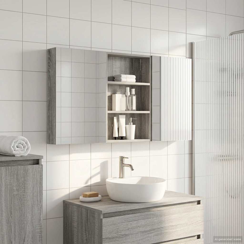 vidaXL Bathroom Cabinet Set 3 pcs 120 x 10.5 x 60.5 cm Engineered wood