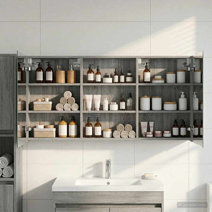 vidaXL Bathroom Cabinet Set 3 pcs 120 x 10.5 x 60.5 cm Engineered wood