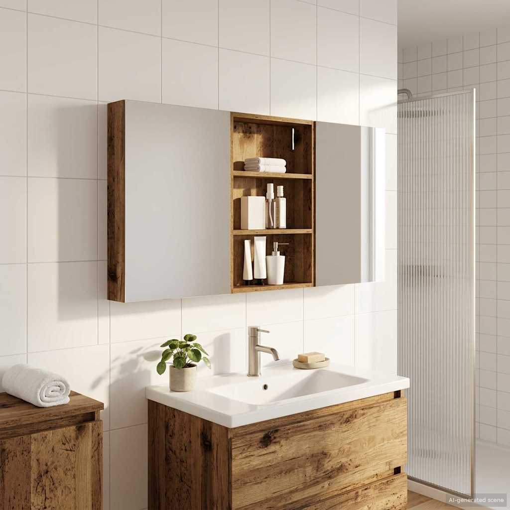 vidaXL Bathroom Cabinet Set 3 pcs 120 x 10.5 x 60.5 cm Engineered wood