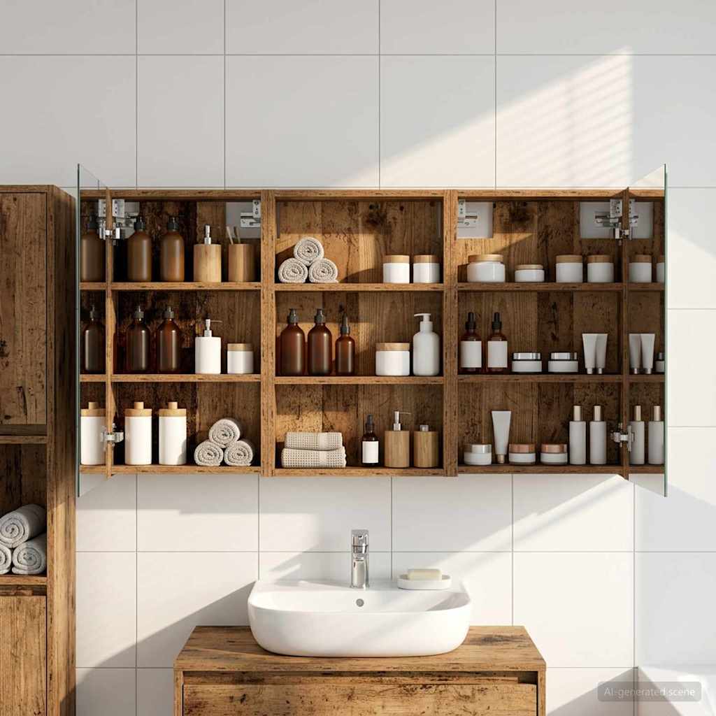 vidaXL Bathroom Cabinet Set 3 pcs 120 x 10.5 x 60.5 cm Engineered wood