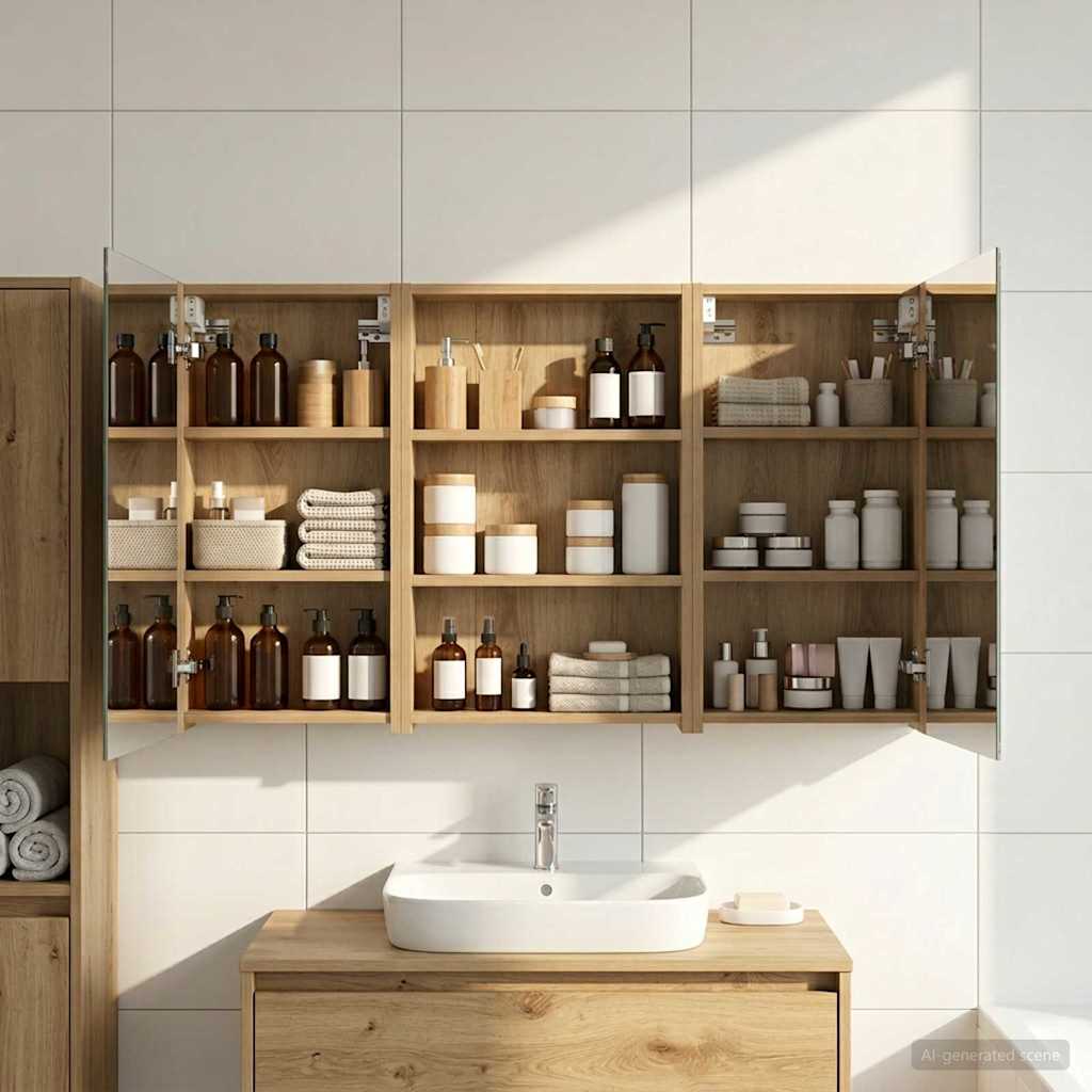 vidaXL Bathroom Cabinet Set 3 pcs 120 x 10.5 x 60.5 cm Engineered wood