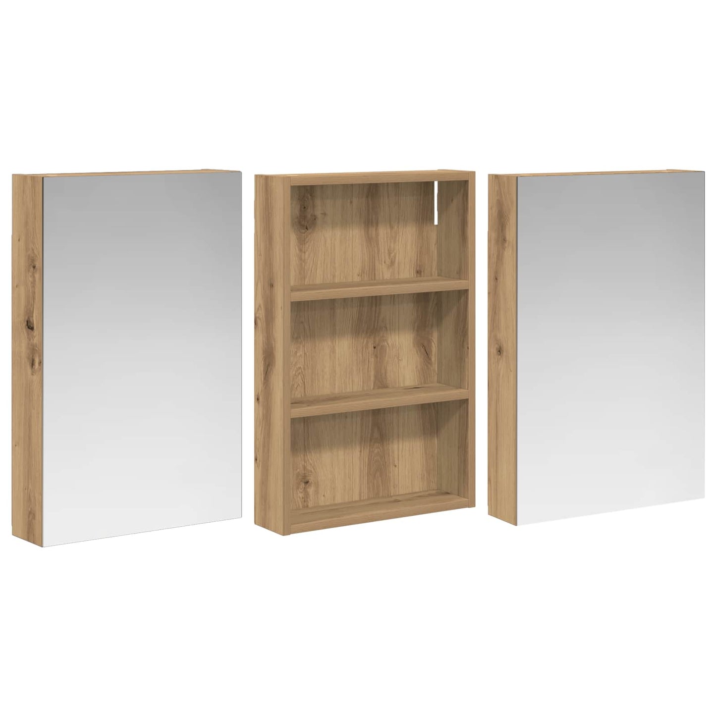 vidaXL Bathroom Cabinet Set 3 pcs 120 x 10.5 x 60.5 cm Engineered wood