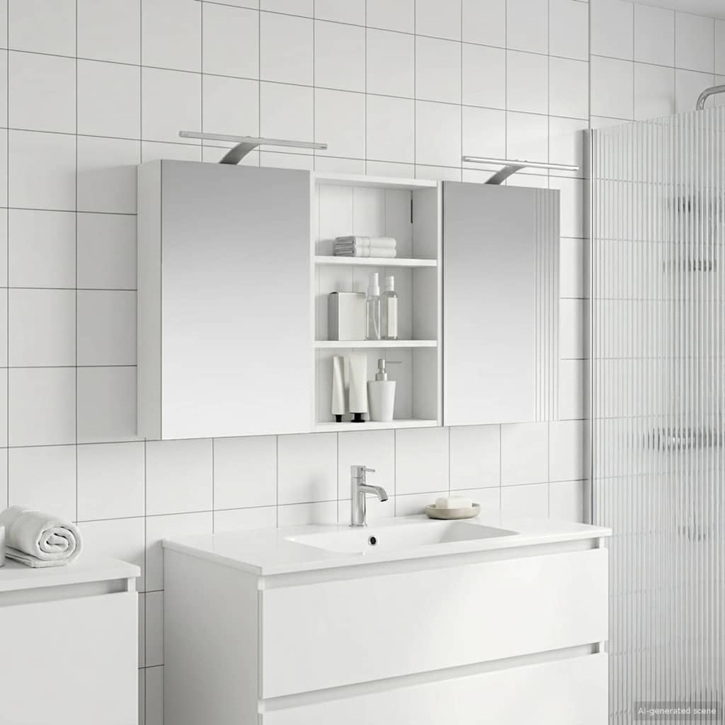 vidaXL Bathroom Cabinet Set 3 pcs 120 x 10.5 x 60.5 cm Engineered wood