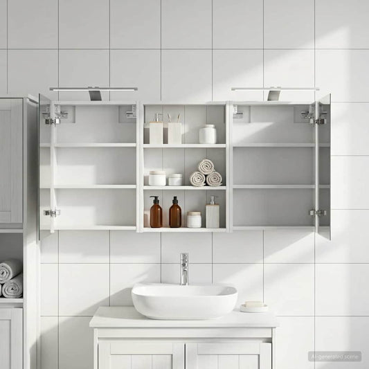 vidaXL Bathroom Cabinet Set 3 pcs 120 x 10.5 x 60.5 cm Engineered wood