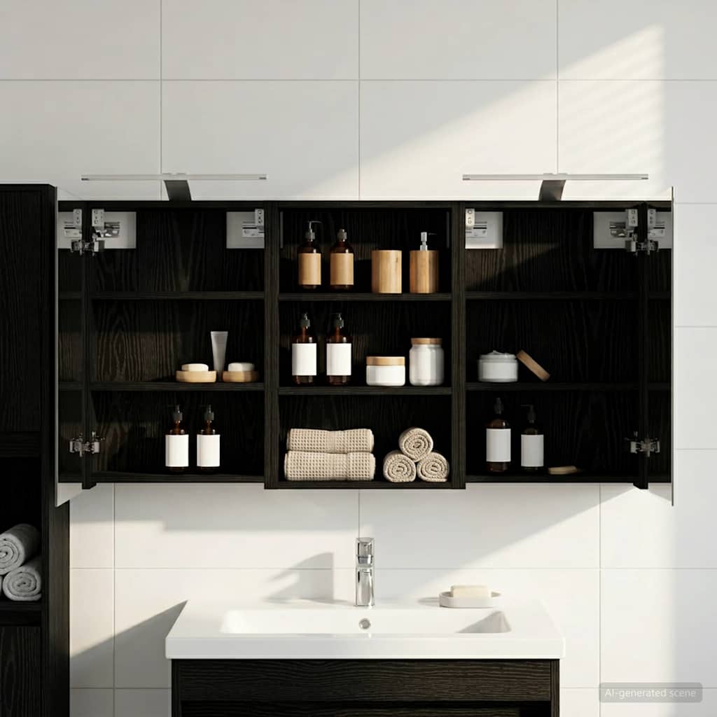 vidaXL Bathroom Cabinet Set 3 pcs 120 x 10.5 x 60.5 cm Engineered wood
