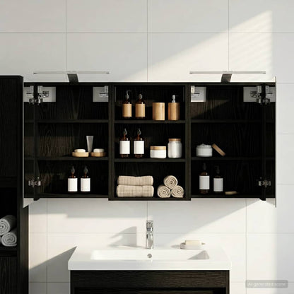vidaXL Bathroom Cabinet Set 3 pcs 120 x 10.5 x 60.5 cm Engineered wood