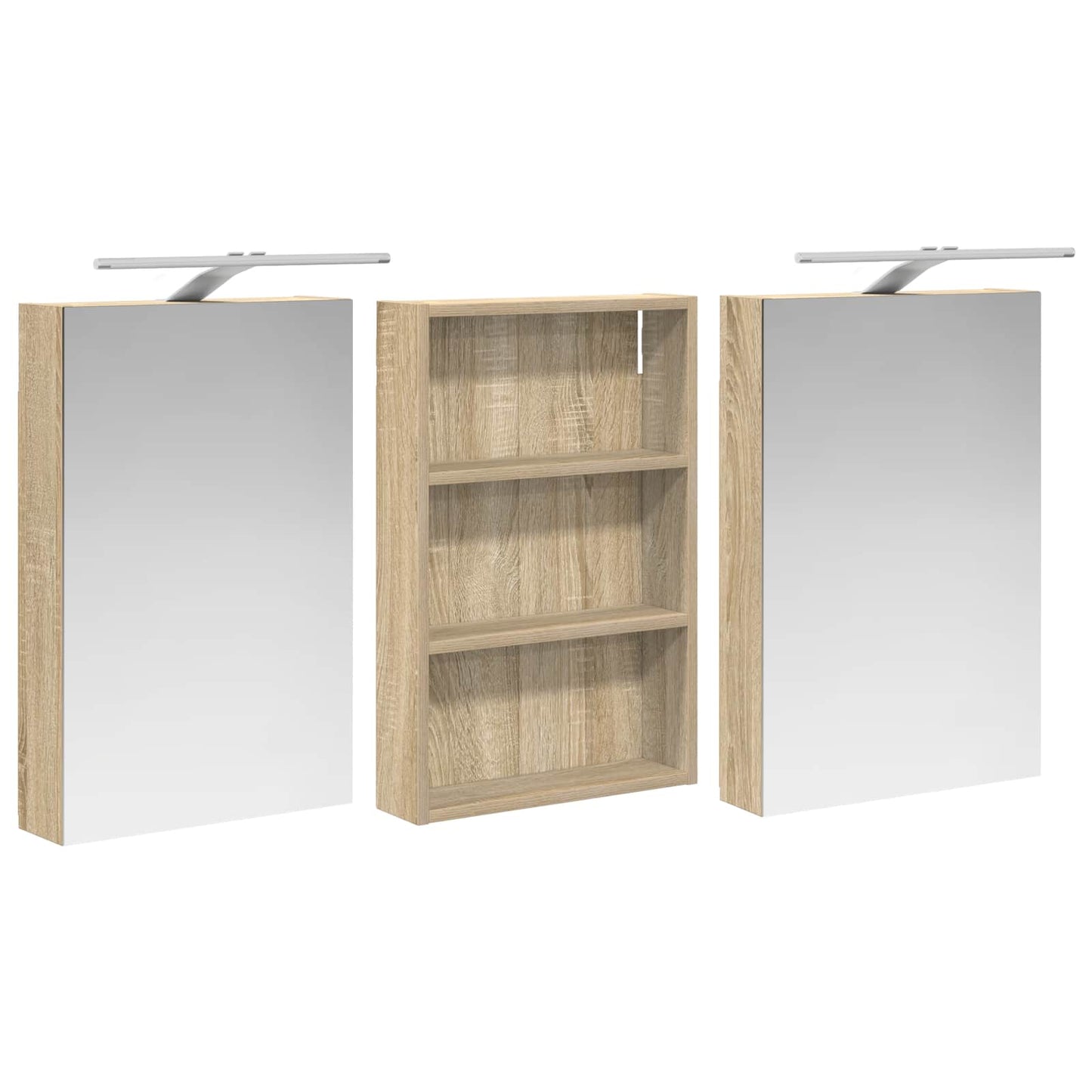 vidaXL Bathroom Cabinet Set 3 pcs 120 x 10.5 x 60.5 cm Engineered wood