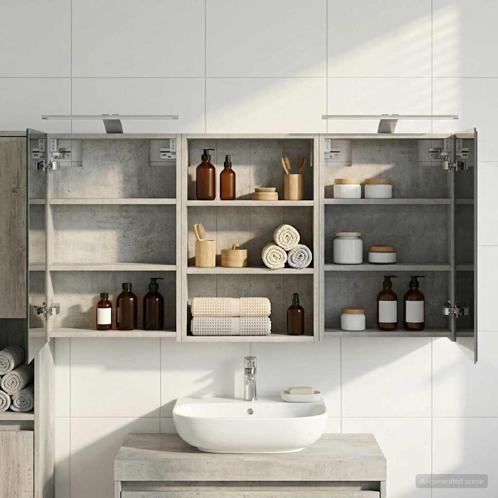 vidaXL Bathroom Cabinet Set 3 pcs 120 x 10.5 x 60.5 cm Engineered wood