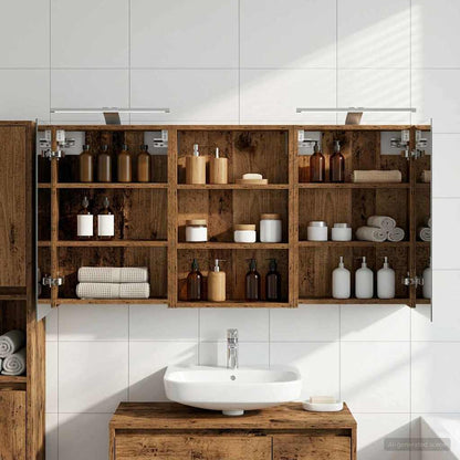 vidaXL Bathroom Cabinet Set 3 pcs 120 x 10.5 x 60.5 cm Engineered wood