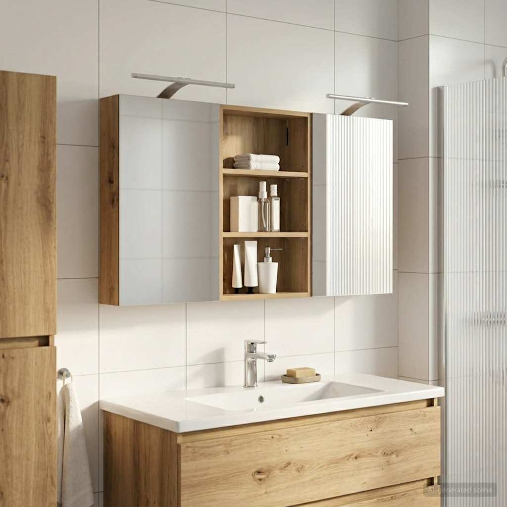 vidaXL Bathroom Cabinet Set 3 pcs 120 x 10.5 x 60.5 cm Engineered wood