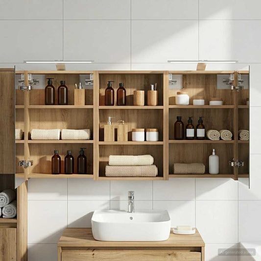 vidaXL Bathroom Cabinet Set 3 pcs 120 x 10.5 x 60.5 cm Engineered wood