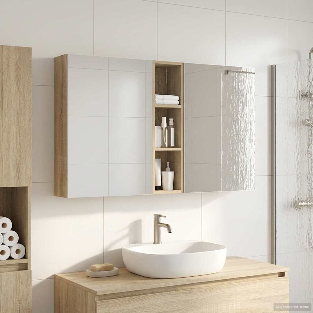 vidaXL Bathroom Cabinet Set 3 pcs 120 x 14.5 x 70 cm Engineered wood